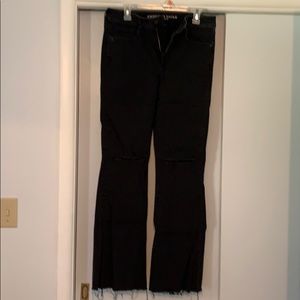 American Eagle black denim hi-rise slim flare